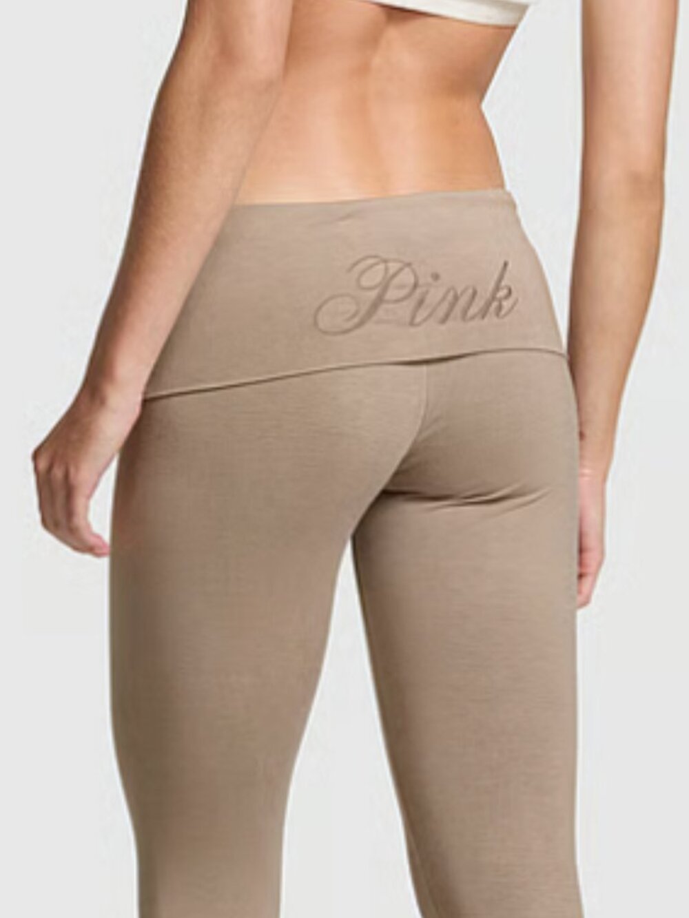 PINK Victoria's Secret All-Day Cotton Foldover Leggings - Large Long - NWT
